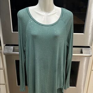 Soft & Sexy Green Striped Women's Top